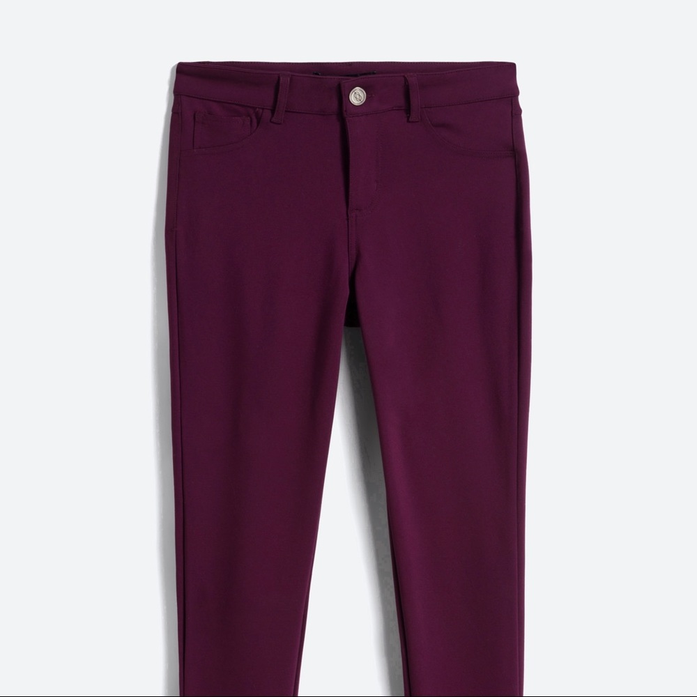 Burgundy Skinny Dress Pants